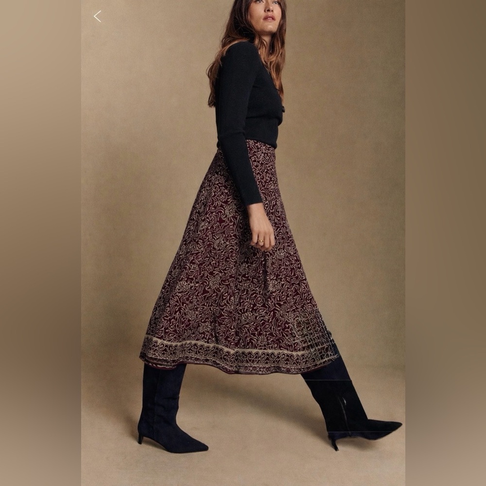 Ann Taylor Silk Print Skirt